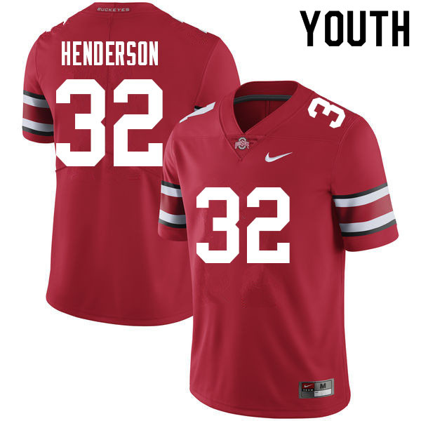 Youth Nike Ohio State Buckeyes TreVeyon Henderson #32 Red NCAA Authentic Stitched College Football Jersey EIF32V1B